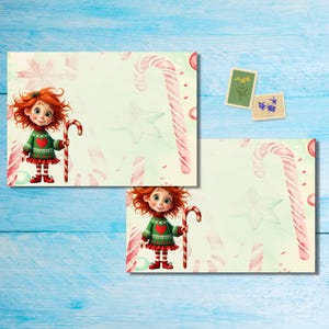 Buste Candy Cane Girl, confezione da 5 o 10 buste, buste Happy Mail per lettere di amici di penna, buste postali formato C6
