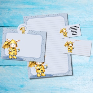 Pozzanghere corrispondenti al kit di lettere per posta ordinaria/penpal, carta da lettere A5, buste, etichette per indirizzi, etichette PDT, adesivi rotondi per posta felice