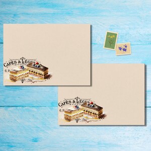 Confezione da 5 o 10 buste French Cakes, buste Happy Mail per lettere di corrispondenza, buste affrancate formato C6
