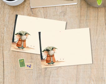 Enveloppen met het opschrift "Wachten op de regen", pakje van 5 of 10 stuks, vrolijke enveloppen voor brieven aan penvrienden, C6-formaat, postklare, versierde enveloppen.