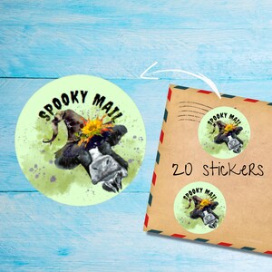 Confezione di adesivi di Halloween Heifer, graziose etichette postali rotonde opache e tagliate singolarmente, articoli per amici di penna per decorare buste
