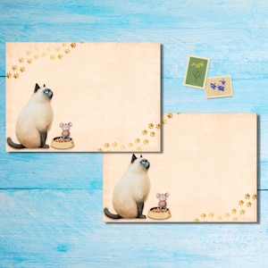 Paquete de 5 o 10 sobres Sulky Siamese, sobres Happy Mail para cartas a amigos por correspondencia, sobres con envío postal tamaño C6