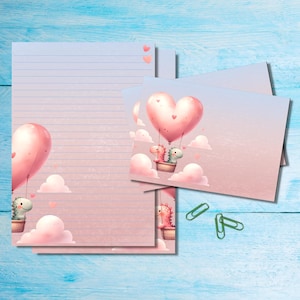 Set di cancelleria Dino Love, carta da lettere A5 e buste abbinate, kit di forniture per amici di penna, fogli a righe o non a righe per posta ordinaria