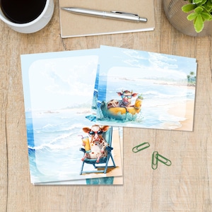 Hanging at the Beach A5-brief schrijven penvriend, benodigdheden set bijpassende enveloppen, gelinieerde of ongevoerde briefpapiervellen