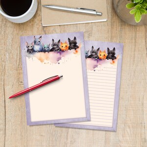 Vleermuisopstelling A5-briefpapier, Benodigdheden voor penvrienden, Briefpapier, gelinieerde of ongevoerde notitievellen, Leuk briefpapier met of zonder lijnen