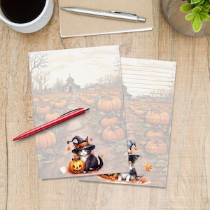 Kürbis Aufnäher A5 Briefpapier, Briefpapier, Briefpapier, Briefpapier liniert oder unliniert, Süßes Briefpapier mit oder ohne Linien