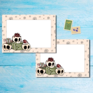 Paquete de 5 o 10 sobres con motivos de calaveras, sobres de correo alegres para cartas a amigos por correspondencia, sobres con envío postal de tamaño C6