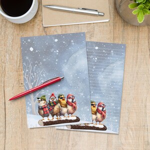 Too Cool for Winter A5 letter writing paper, Pen pal supplies, Stationery lined or unlined note sheets, Cute notepaper with or without lines