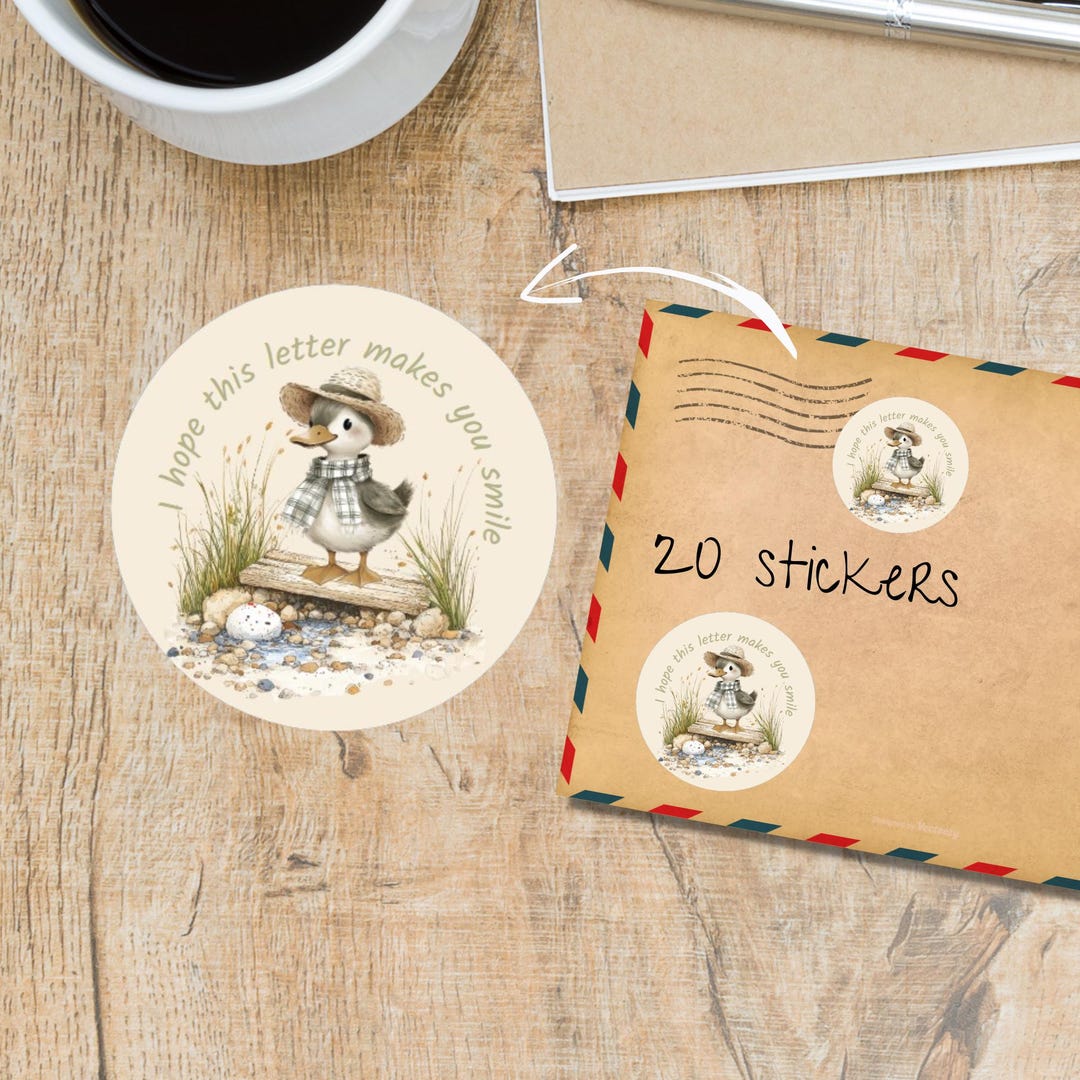 Goose Envelope Nicolas Goose Stickers Pack, Individual Happy Mail Labels, Pen Pal ...