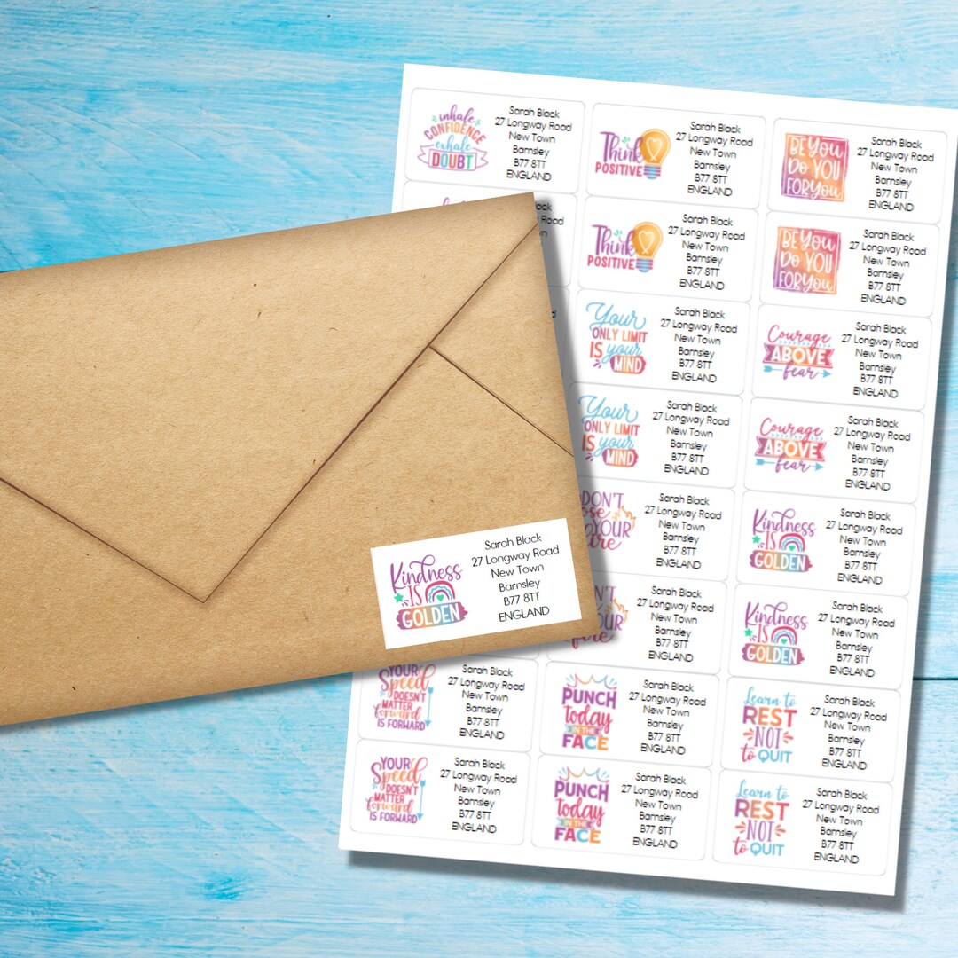 Positive Quotes Self Adhesive Return Address Labels, 24 Labels per