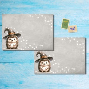 Buste magiche Hedgehog confezione da 5 o 10, forniture per amici di penna, buste per lettere di posta felice, buste postali formato C6