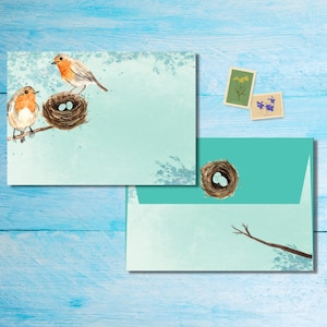 Pacote de envelopes Robin Nest com 5 ou 10, envelopes Happy Mail para cartas de amigos por correspondência, envelopes tamanho C6 para postagem