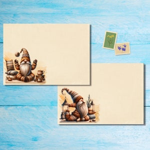 Paquete de 5 o 10 sobres de Yoga Gnomes, sobres de correo alegres para cartas de amigos por correspondencia, sobres de tamaño C6 que se pueden enviar por correo