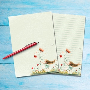 Papel de escribir Feel the Breeze, suministros para amigos por correspondencia, hojas para escribir cartas tamaño A5, papel de notas con o sin líneas, papel de escribir bonito
