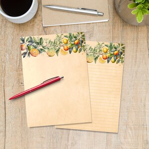 Papier do pisania listów Orange Grove A5, artykuły dla przyjaciół korespondencyjnych, artykuły papiernicze w linie lub bez, ładny papier listowy w linie lub bez