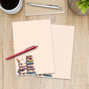 Livre papier à lettres A5 lapin, fournitures pour correspondants, feuilles de papeterie avec ou sans lignes, papier à lettres mignon avec ou sans lignes