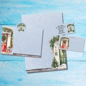 Knock Knock kit de cartas de correo postal / caracol a juego, papel de escritura A5, sobres, etiquetas de dirección, etiquetas PDT, pegatinas redondas de correo feliz