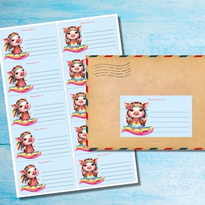 Hippy Pigs autoadesivo, consegnare a... etichette, 10 etichette per foglio, adesivi rettangolari 99,1 x 57,0 mm con angoli arrotondati