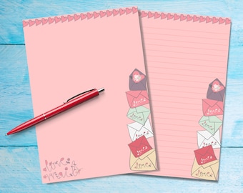 Love Mail A5 letter writing paper, Pen pal supplies, Stationery letter sheets, Notepaper with or without lines, Cute writing paper