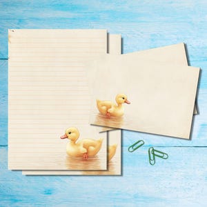 Juego de papelería Yellow Duckling A5, papel para escribir cartas con sobres y pegatinas, bonito papel para notas, suministros para amigos por correspondencia, paquete para correo postal