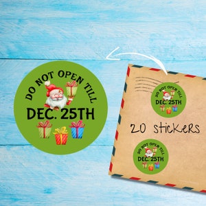 Paquete de pegatinas del 25 de diciembre, lindas etiquetas de correo feliz redondas y mate cortadas individualmente, suministros para amigos por correspondencia para decorar sobres