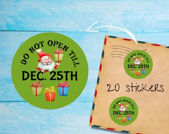 Lot d'autocollants du 25 décembre, jolies étiquettes rondes mates pour le courrier, coupées individuellement, fournitures pour correspondance pour décorer les enveloppes