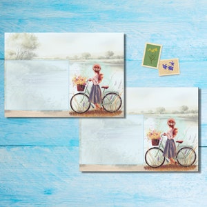 Buste Bicycle View confezione da 5 o 10, buste Happy Mail per lettere di amici di penna, buste postali formato C6