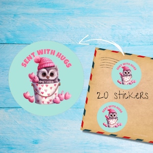 Adesivi Buckets of Love, confezione da 20 pezzi, rotondi, opachi, tagliati singolarmente, graziose etichette decorative Happy Mail per posta ordinaria, adesivi per posta di amici di penna