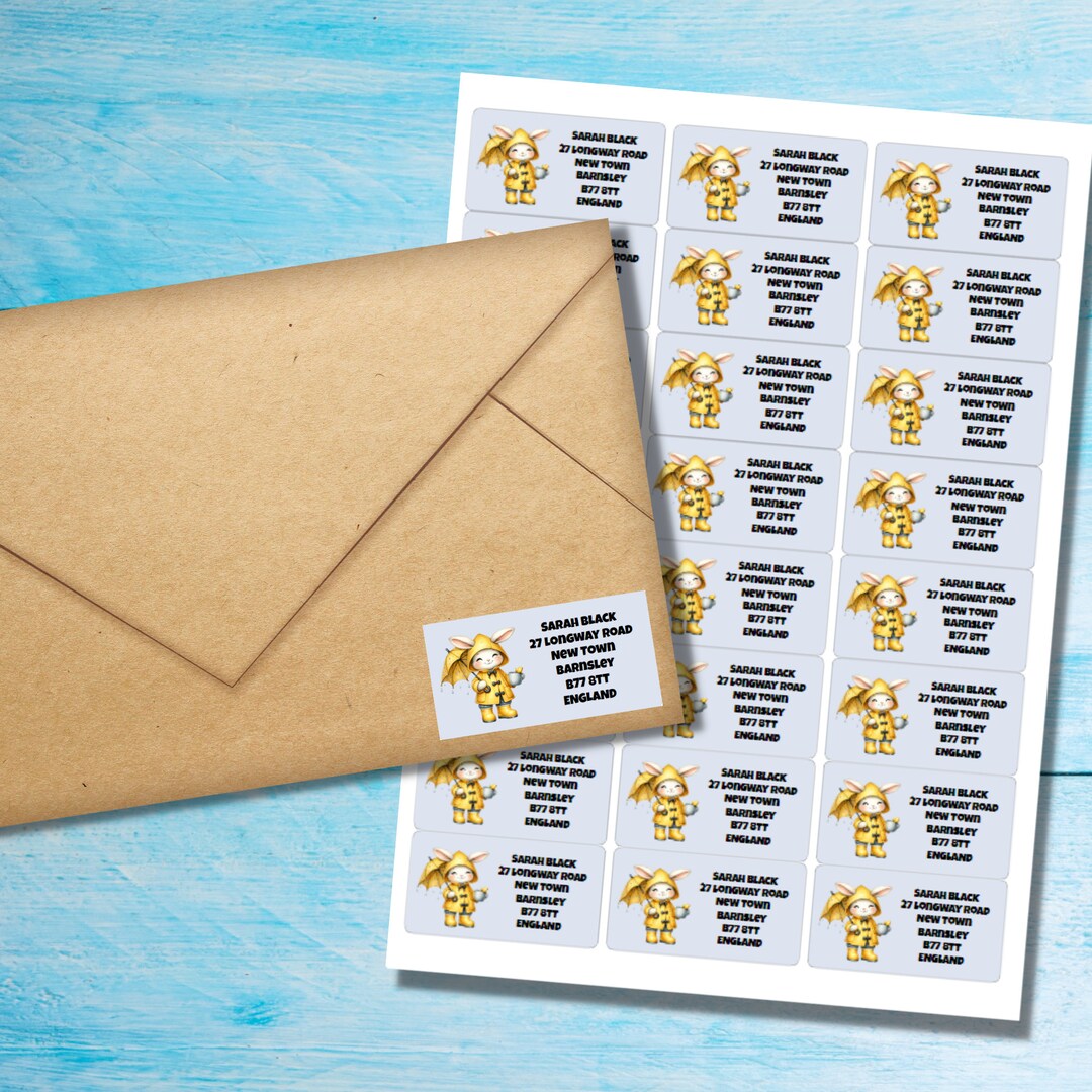 Return Point Sticker Puddles Self Adhesive Return Address Labels, 24 Labels per Sheet, 63.5 ...