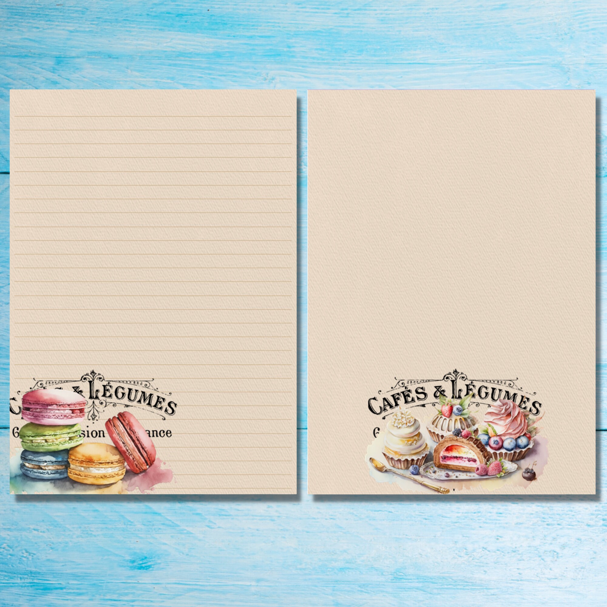 French Cakes A5 Letter Writing Stationery Set, Cute Penpal Supplies ...