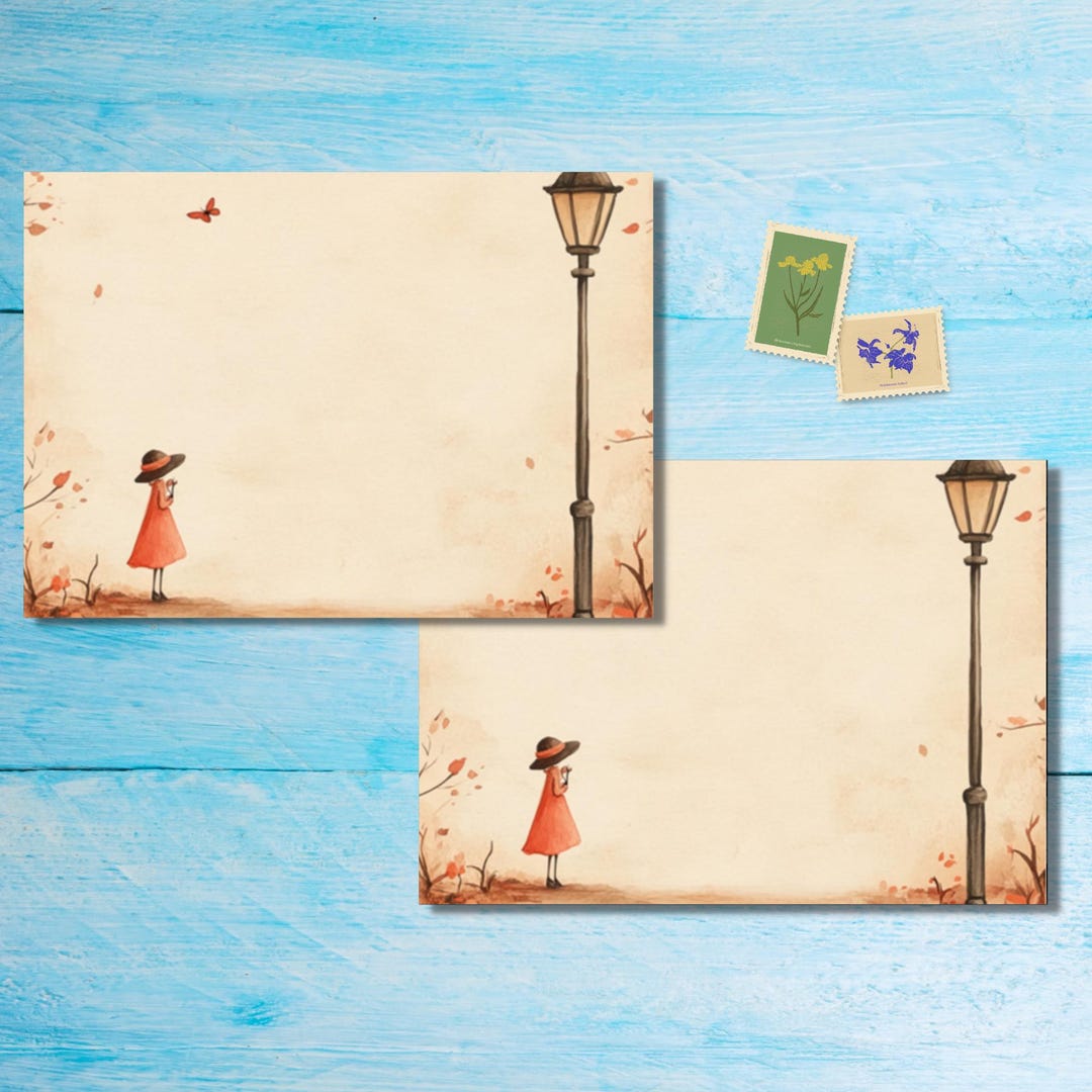 Waiting Girl Envelopes Envelopes Pack of 5 or 10, Happy Mail Envelopes ...