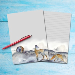 Através da neblina Papel para escrever cartas A5, Folhas de papelaria para cartas, Papel para cartas com ou sem linhas, Suprimentos para amigos por correspondência de animais fofos