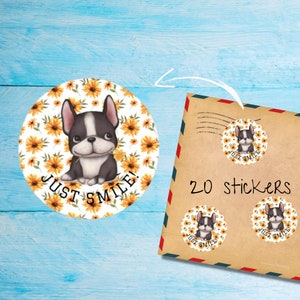 Confezione da 20 adesivi opachi rotondi tagliati individualmente di Talulah Terrier, decorazione artistica per buste carine, kit di forniture per posta lumaca Planner/Penpal