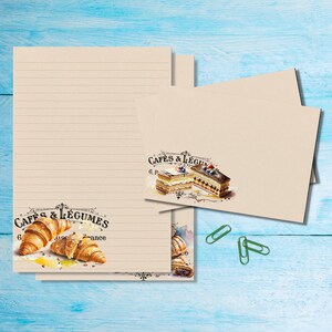 Set di cancelleria per lettere French Cakes A5, graziosi articoli per amici di penna, kit per posta ordinaria, fogli a righe o non a righe con buste abbinate