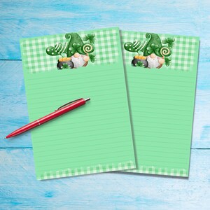 Patrick the Gnome A5 letter writing paper, pen pal supplies, Cute pastel papelería single natepad sheets, Notepaper forraded or unlined,