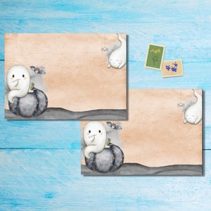 Paquete de 5 o 10 sobres con fantasmas adorables, sobres de correo alegres para cartas de amigos por correspondencia, sobres de tamaño C6 para enviar por correo.