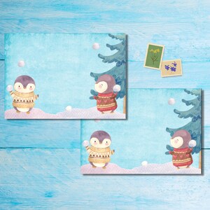 Paquete de 5 o 10 sobres Snowball Fight, sobres Happy Mail para cartas a amigos por correspondencia, sobres con envío postal tamaño C6