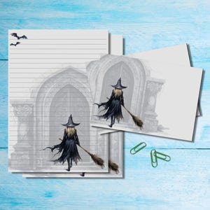 Entra nel set di cancelleria Coven, carta da lettere A5 con buste abbinate, articoli per amici di penna, kit per posta ordinaria, fogli a righe/non a righe