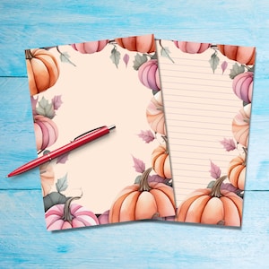 Papel para escrever cartas A5 com borda de abóbora, suprimentos de papelaria para amigos, folhas de papel para cartas fofas forradas ou sem forro, papel para amigos por caneta