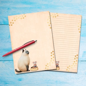 Papel para escrever cartas Sulky Siamese A5, suprimentos para amigos por correspondência, papelaria com ou sem forro, papel para cartas bonito com/sem linhas