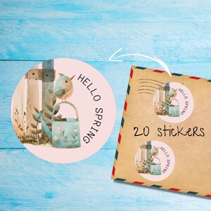 Pack d'autocollants pour serre Hello Spring, jolies étiquettes de courrier rondes mates, mignonnes, coupées individuellement, fournitures pour correspondants pour décorer les enveloppes