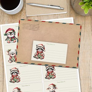 Patchwork Animals self adhesive please deliver to.. labels, 10 rectangular stickers per sheet