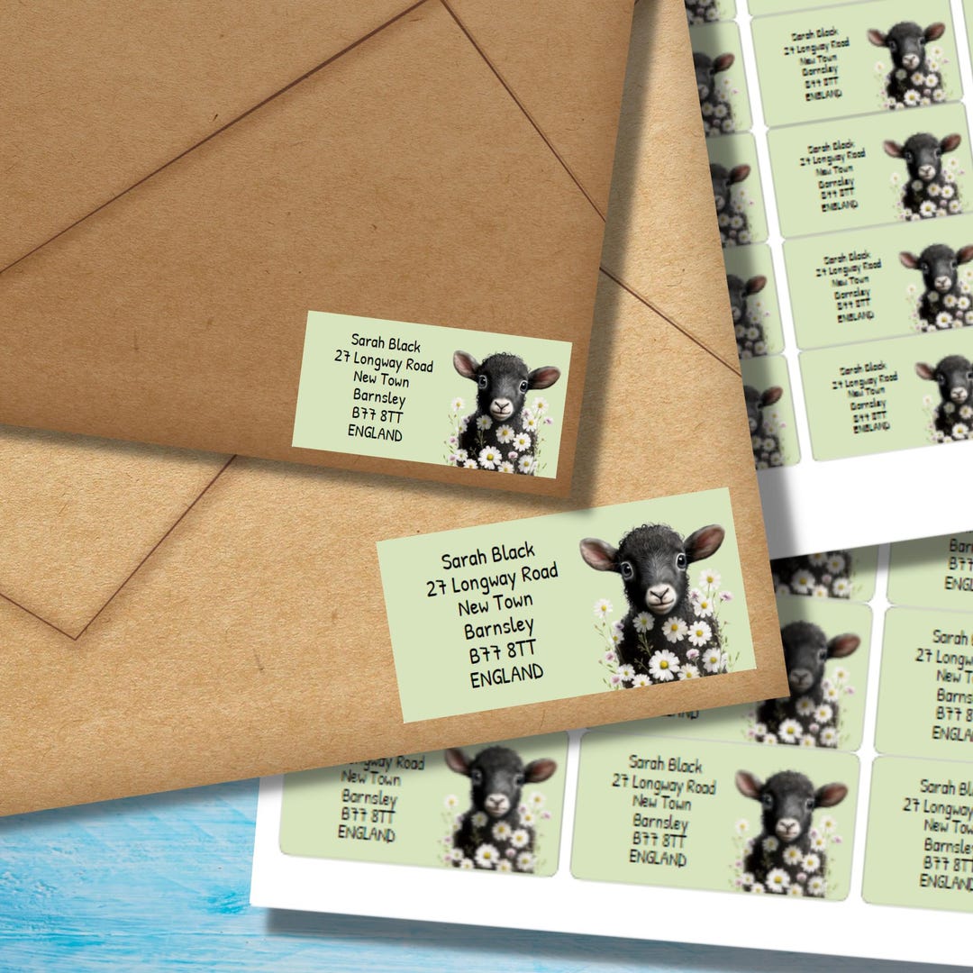 Sheep With Labels Baa Baa Sheep Return Address Labels, 24 or 40 Self Adhesive Labels per ...