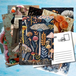 Bolsa de postales, juego de 5 postales tamaño A6 con esquinas redondeadas, hermosas postales de Postcrossing, tamaño individual 14,8 cm x 10,5 cm