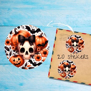 Confezione di adesivi a forma di teschio per Halloween, etichette rotonde opache per buste tagliate singolarmente, sigilli/adesivi per album/agende, graziosi articoli per amici di penna
