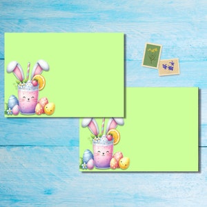 Paquete de 5 o 10 sobres de té de burbujas de Pascua, sobres de correo felices para cartas de amigos por correspondencia, sobres de tamaño C6 para enviar por correo