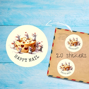 Confezione di adesivi Cheeeese!, graziose etichette postali rotonde opache tagliate singolarmente, articoli per amici di penna per decorare buste