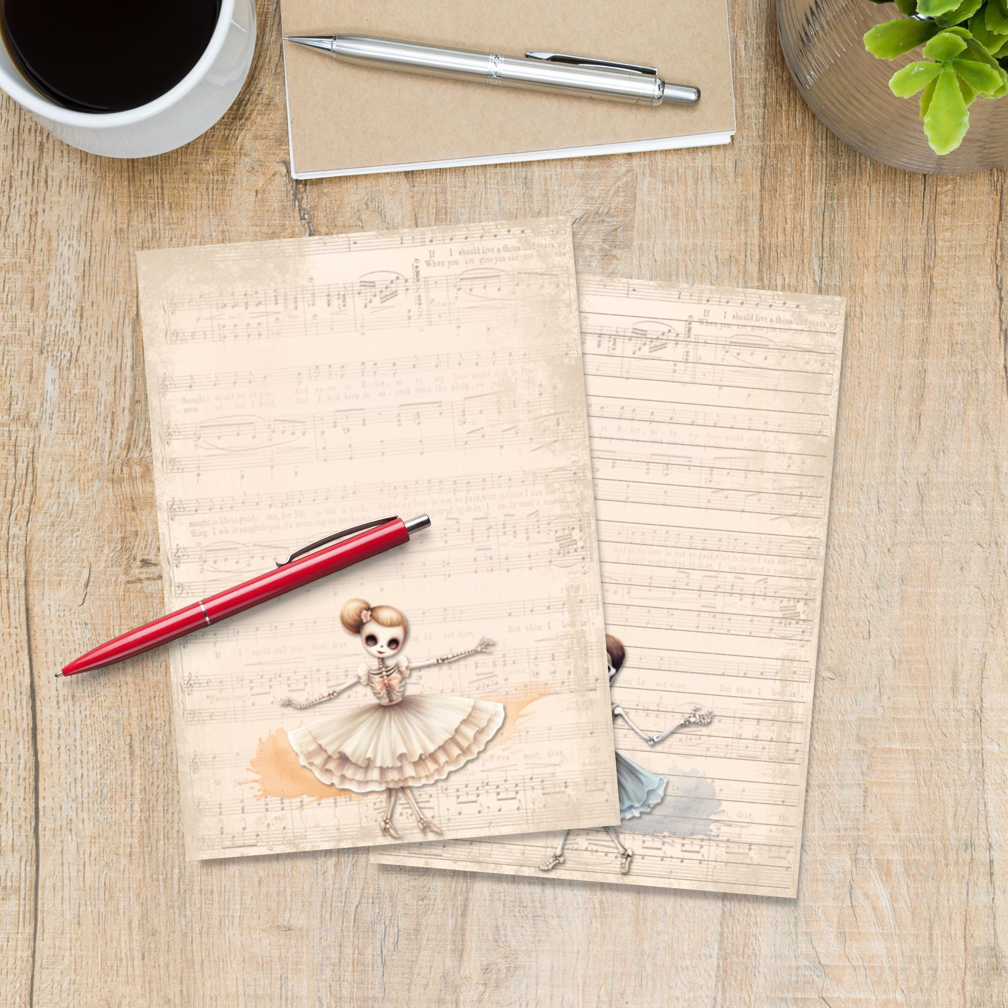 Spooky Dancers A5 Letter Writing Paper, Pen Pal Supplies, Stationery ...