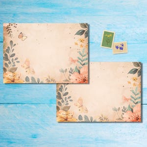 Paquete de 5 o 10 sobres con borde de mariposa, sobres de correo alegres para cartas de amigos por correspondencia, sobres decorados con capacidad para enviar en tamaño C6.