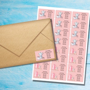 Självhäftande returadressetiketter för Coffee Break, 24 etiketter per ark, rektangulära klistermärken 63,5 x 33,9 mm med rundade hörn